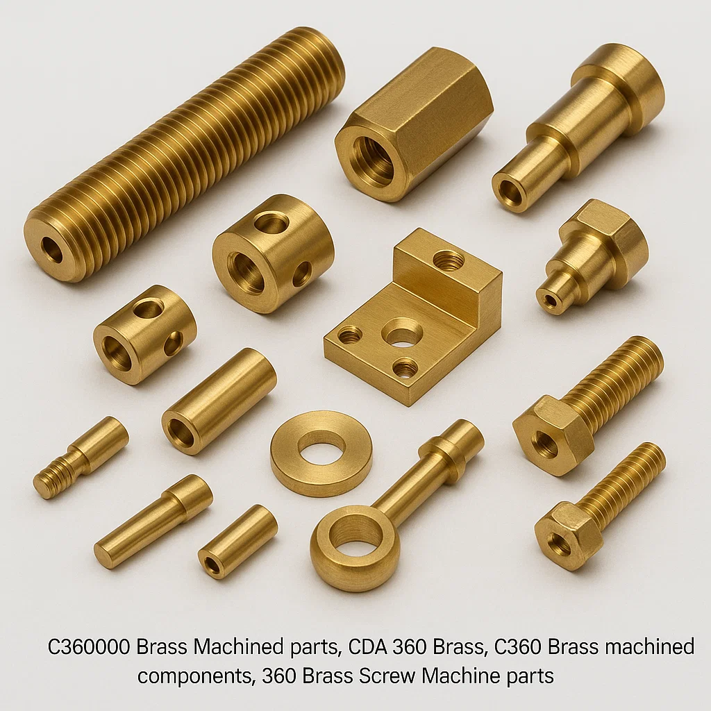 C36000 Brass Machined parts , CDA 360 Brass, C360 Brass machined components, 360 Brass Screw Machine parts ,