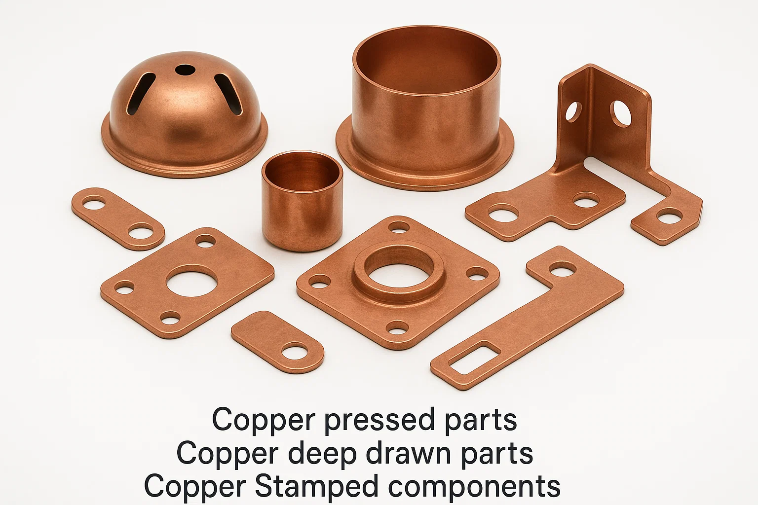 Copper deep drawn components, Copper pressing, copper press work