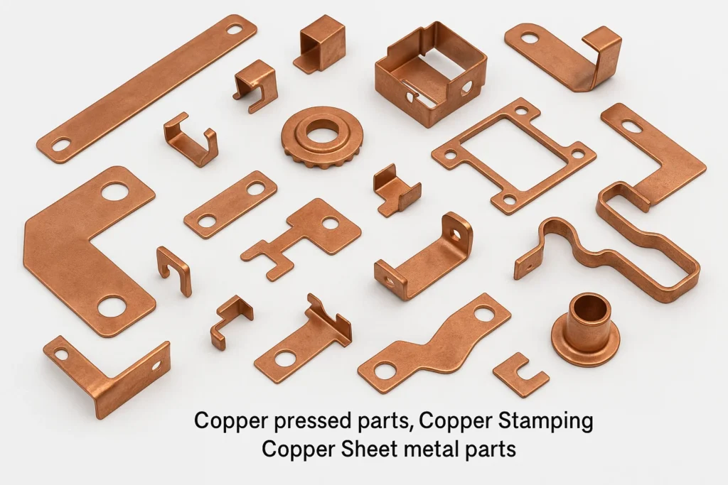 Copper pressed parts, Copper Stamping , Copper Sheet metal parts,