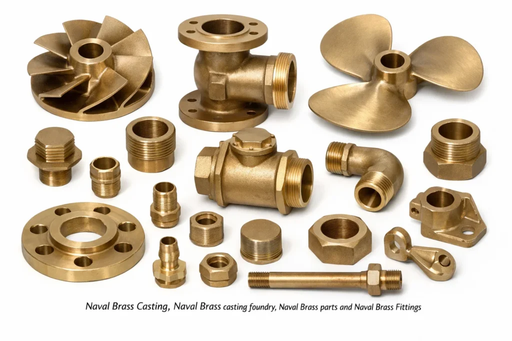 Naval Brass Casting, Naval Brass casting foundry, Naval Brass parts and Naval Brass Fittings