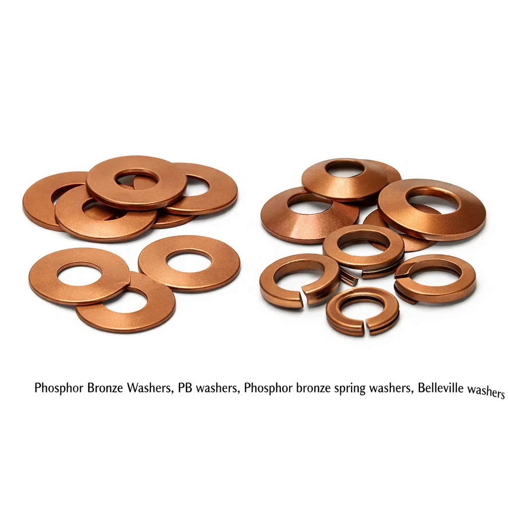 Phosphor Bronze Washers, PB washers, Phosphor bronze spring washers, Belleville washers