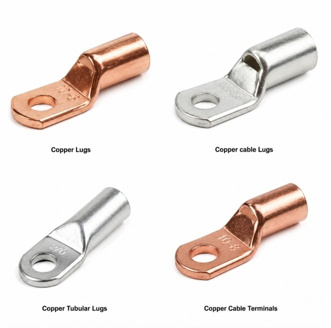 Copper Lugs, Copper cable Lugs, Copper Tubular Lugs, Copper Cable Terminals
