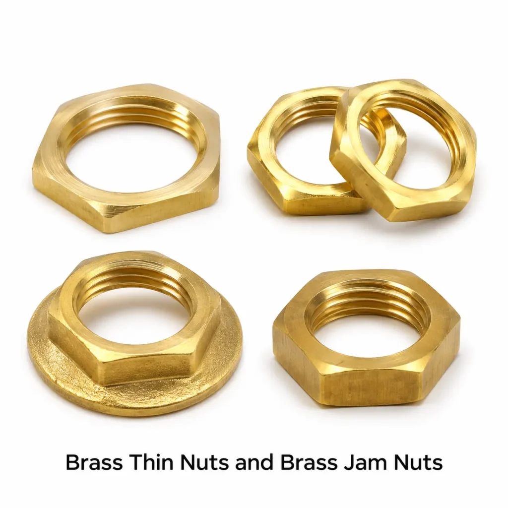 Brass Thin Nuts and Brass Jam Nuts